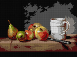 3614 - after Jean Chardin - Still Life with a Cup, Apples and Pears -  ORCHIDEA 30 x 40 (STRAMIEN)