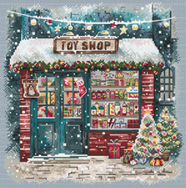 BORDUURPATROON LETI L480 - Christmas Shop - Kerstwinkel - (ALLEEN PATROON)