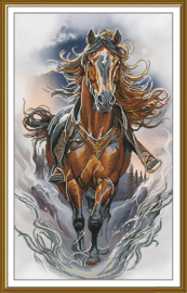 CP6271 Borduurpakket Nova Sloboda - A Noble Trotter - Een Nobele Reiziger - bedrukte achtergrond