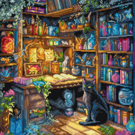 Borduurpakket LETI 9935 - Charmed Library - Betoverde Bibliotheek