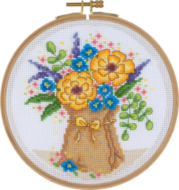 My Cross Stitch – Hoop kit –  Pretty Posy (DMC garens)
