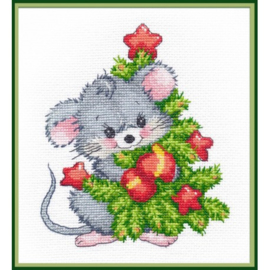 1247 MOUSE WITH CHRISTMAS TREE S1247 - OVEN