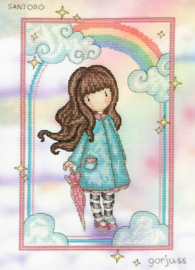 Bothy threads - Gorjuss - Rainbow Wishes - Met geprinte achtergrond