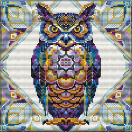 Borduurpakket Awesome Pattern Studio - Mandala Dark Owl -  Mandala Donkere Uil