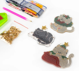 481-487 Merry Meows - DIY Hanging Acrylic Charm Chains Kit (Kit of 6)