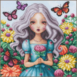 Romance - MEISJE MET DAHLIA'S EN VLINDERS