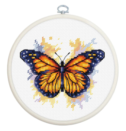 BC102 Borduurpakket Luca-S - the Monarch Butterfly (Monarchvlinder)  *met ring