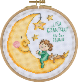 My Cross Stitch – Hoop kit – Goodnight Moon (DMC garens)