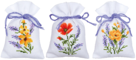 KRUIDENZAKJE KIT BLOEMEN EN LAVENDEL (SET VAN 3)