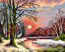 3563 - After Adolf Kaufman - Winter Landscape - ORCHIDEA 24 x 30 (STRAMIEN)