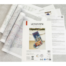 Borduurpakket LETI L10-003 London Christmas Bus Stocking - Leti Stitch
