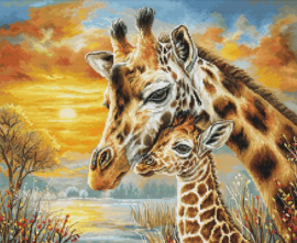 BU5109 Borduurpakket Luca-S - Giraffe Cuddle - Giraffen Knuffel