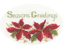 BORDUURPAKKET CHRISTMAS CARD - POINSETTIAS - DERWENTWATER DESIGNS