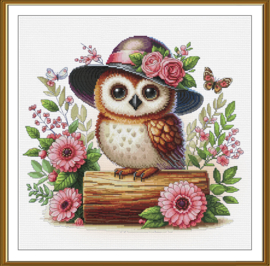 CP2318 Borduurpakket Nova Sloboda - Little mademoiselle - Kleine Dame - (bewerkte achtergrond)