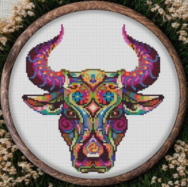Borduurpakket Mandala Stier - 229 - Awesome Pattern Studio