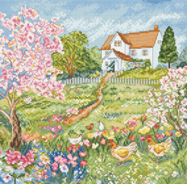 BORDUURPATROON LETI 510 - Blooming Garden - Bloeiende Tuin (ALLEEN PATROON)