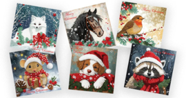 348-0923 - Jolly Little Friends – DIY Diamond Painting Christmas Card Set (6)