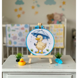 AHM-093 Borduurpakket ABRIS ART - Ducklings Walk - De Eend aan de Wandel