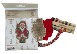 Borduurpakket op hout - Hanger Christmas is Coming - Kerst komt er aan - Kind Fox