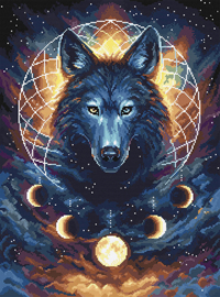Borduurpakket LETI 8069 Dream Catcher Wolf - Dromenvanger Wolf