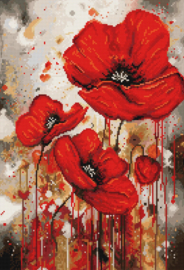 B7044  Borduurpakket Luca-S - The Vibrations of the Poppies - De Vibratie van de Klaprozen