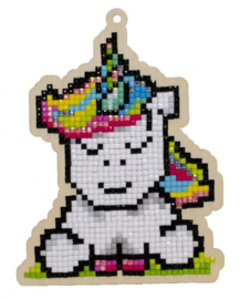 Setje met houten figuurtje DP RAINBOW UNICORN WWP293