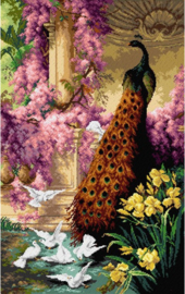 Voorbedrukt stramien Pauw en Duiven - ORCHIDEA 50 x 81