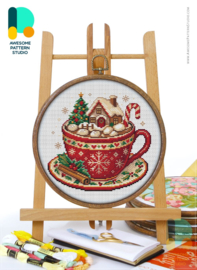 Borduurpakket Awesome Pattern Studio - Christmas Cocoa Village - Kerst Chocolade Dorp