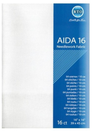 Borduurstof Aida 16 count - RTO - Precut - Wit