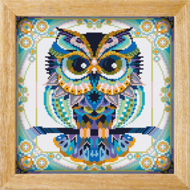 Diamond painting MANDALA Uil (BLAUW)