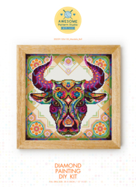 Diamond painting MANDALA Dieren STIER