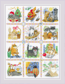 2136 CAT CALENDAR - (Kattenkalender) - RIOLIS
