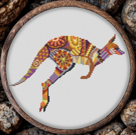 Borduurpakket Mandala Kangeroe - 286 - Awesome Pattern Studio