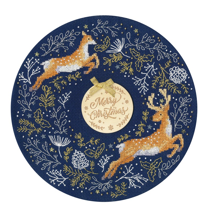 Borduurpakket Jane Sunner - Woodland Wreath - Bothy Threads