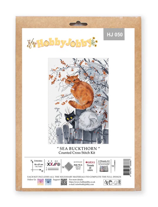Borduurpakket HobbyJobby - Sea Buckthorn - Duindoorn