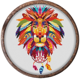 Borduurpakket Mandala Leeuw - 483 - Awesome Pattern Studio
