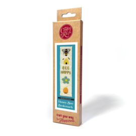 Borduurpakket Bookmark Honey Bee - The Crafty Kit Company - Boekenlegger HoningBij