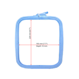 Nurge rechthoekige borduurring, 3️⃣ 19,5 cm x 22 cm, BLAUW