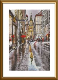 HB3109 Borduurpakket Nova Sloboda - In the rain - In de Regen - 14 count