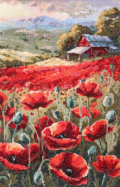 AH-221 Borduurpakket ABRIS ART - Sunset Poppies - Zonsondergang Kloprozen