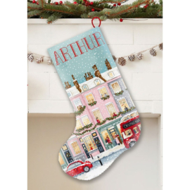 Borduurpakket LETI L10-004 London Winter Charm Stocking - Leti Stitch