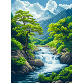 VA839 - DP - Canvas op houten frame - Waterval - 30 x 40 cm
