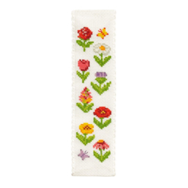 Borduurpakket Bookmark Cottage Garden - The Crafty Kit Company - Bloemen