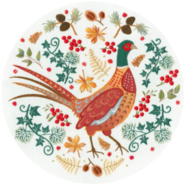 Borduurpakket Vrij borduren pakket Kathy Pilcher - Folk Pheasant - Bothy Threads