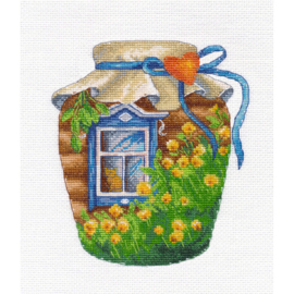 1657  Borduurpakket - Summer in a jar - OVEN