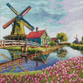 Borduurpakket - Tulip Field - Momentos Magicos