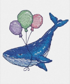 Borduurpakket - Whale - Wateroplosbare Canvas - Oven