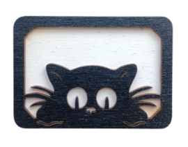 Houten Naaldendoosje Kat