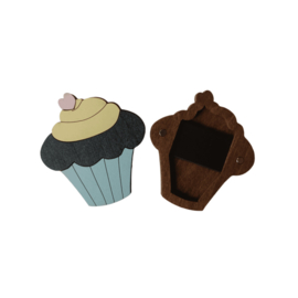Houten Naaldendoosje Cupcake