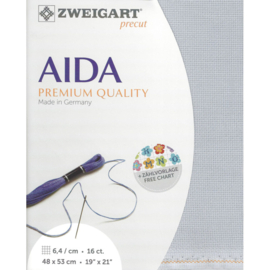 PREMIUM PRECUT AIDA - 48X53CM - (713) ZEEBLAUW 16 count